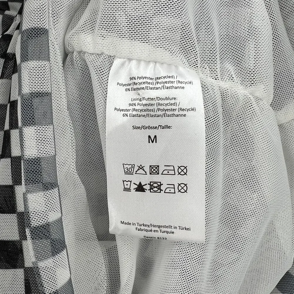 BAUM UND PFERDGARTEN Joselle Mesh Top Womens Medium Black White Check Stretch - Picture 13 of 16